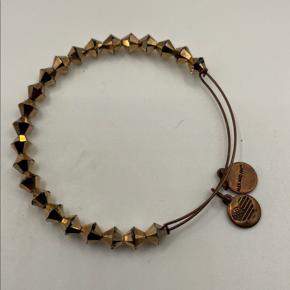 ALEX AND ANI LIMITED EDITION GOLDEN LUSTER WONDER BEADED BANGLE BRACELET GOLD